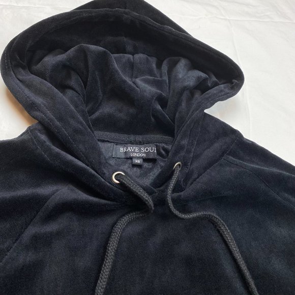 Brave Soul Velour Hoodie XS - Picture 4 of 6